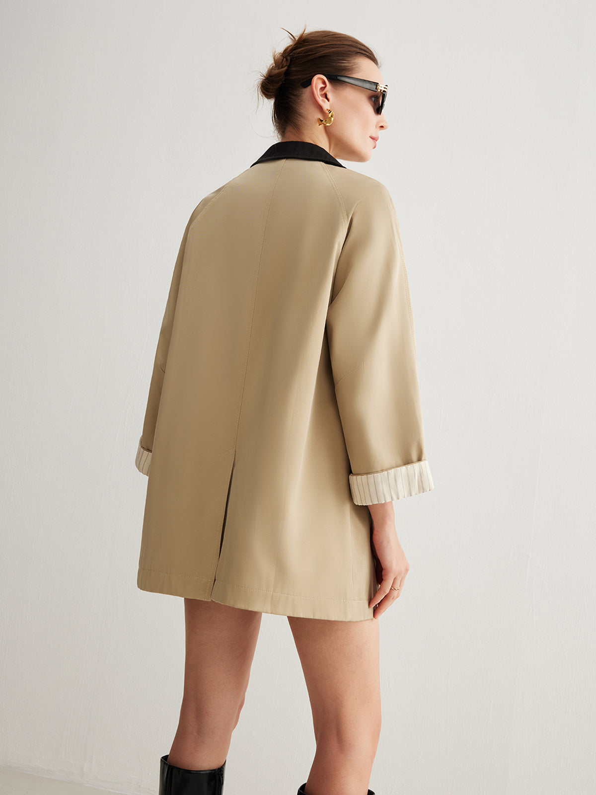 Clara | Freizeit-Trenchcoat im Farbblock-Design