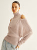 Lara | Eleganter Wolle-Baumwoll-Pullover mit Cold Shoulder Design