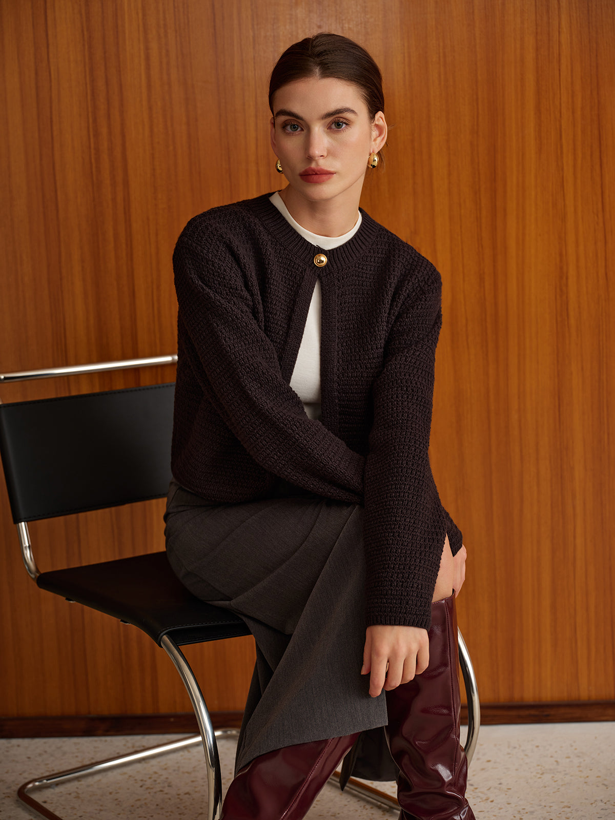 Moritz | Minimalistischer Knopf-Short-Cardigan