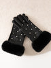 Lisa | Glamouröse Fleecehandschuhe mit Strass