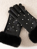 Lisa | Glamouröse Fleecehandschuhe mit Strass