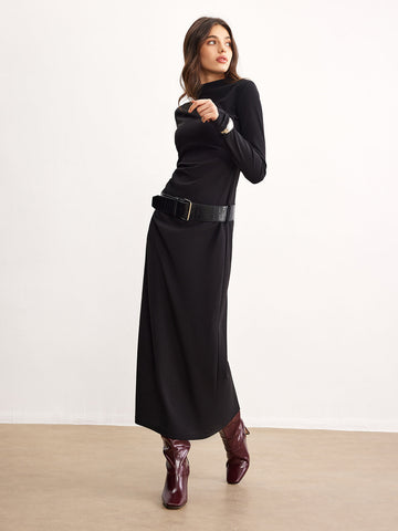 Clara | Minimalistisches Jersey-Kleid mit Gürtel