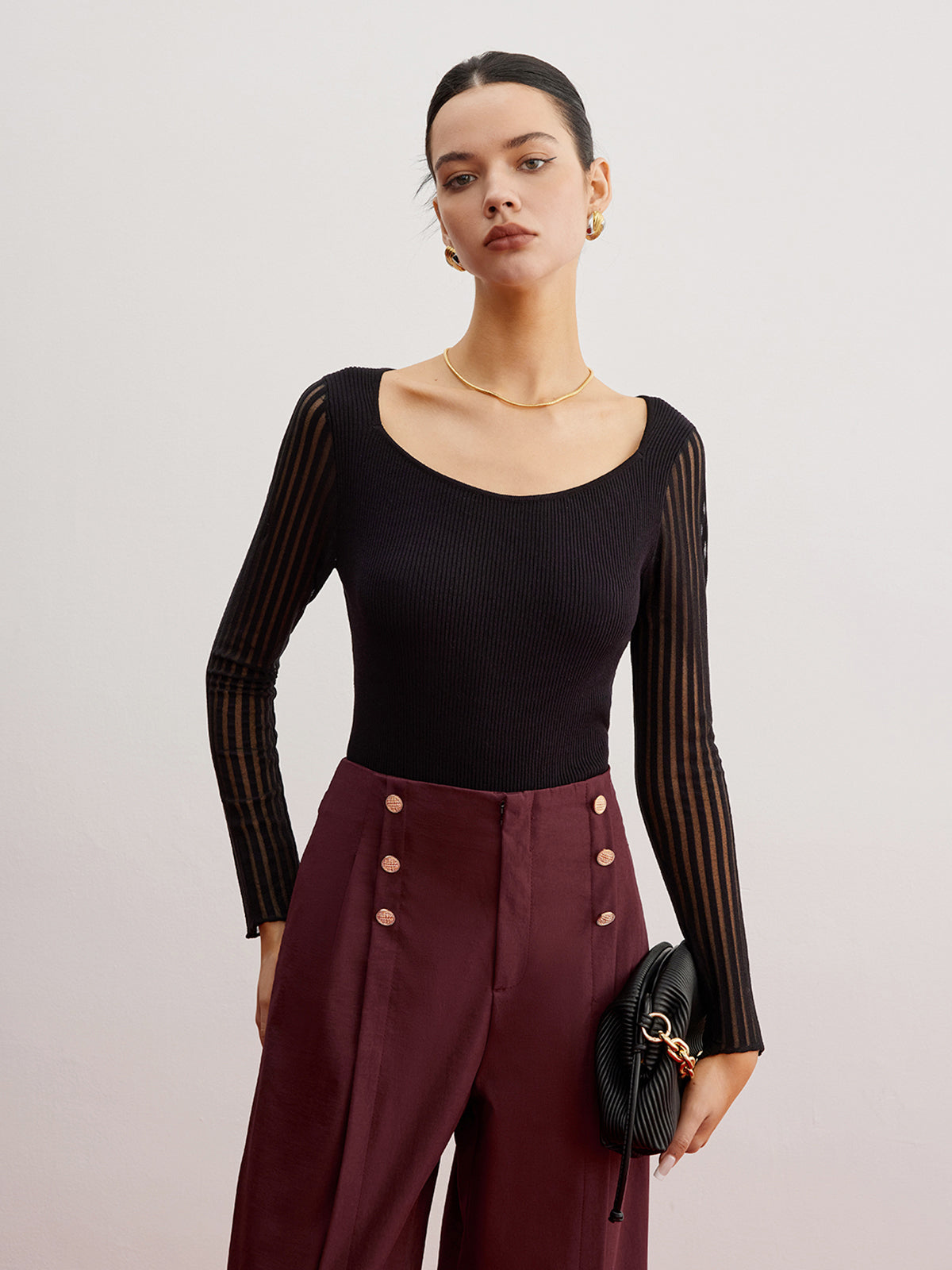 Clara | Eleganter Pullover mit transparenten Ärmeln