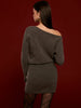 Elvira | Asymmetrisches Strickkleid aus Wollmischung