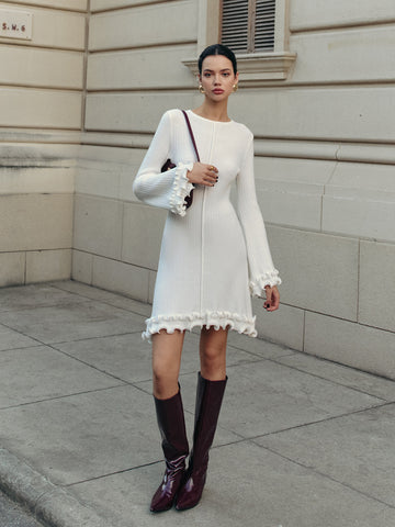 Anabel | Traumhaftes Kleid mit Blütenärmeln