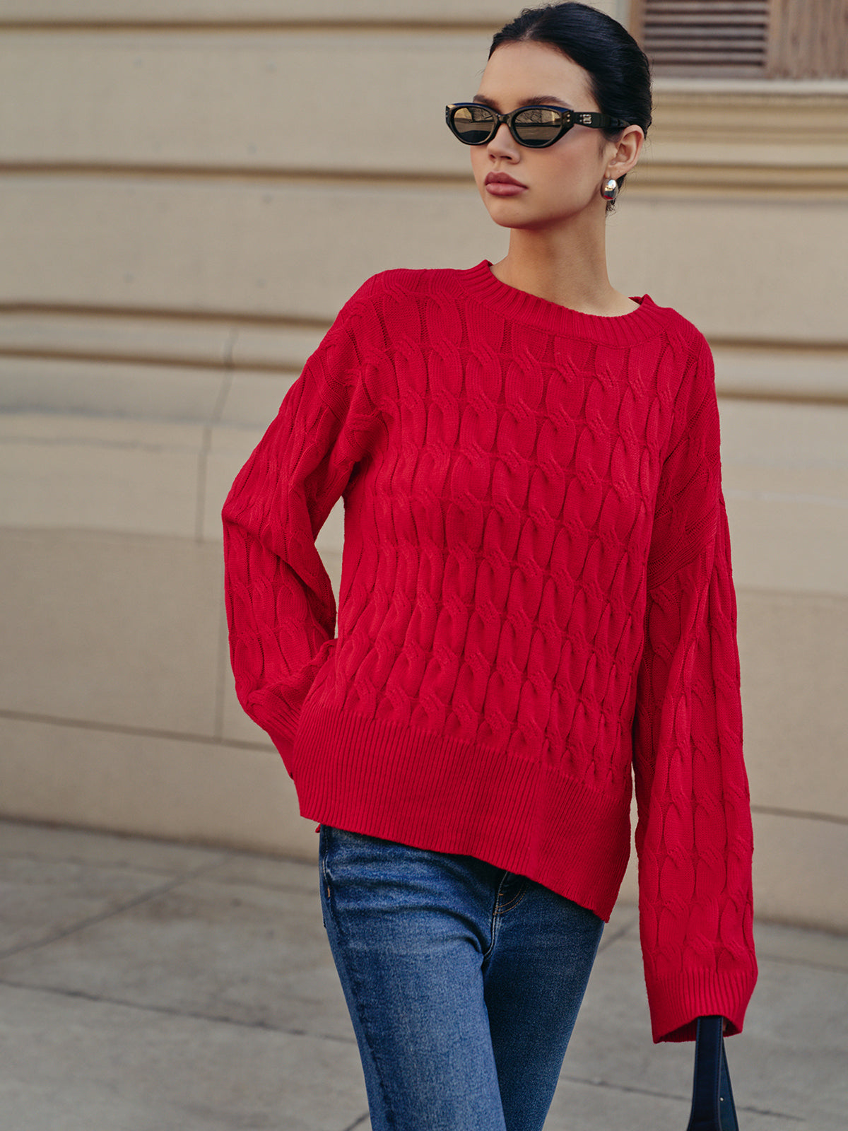 Leonie | Seitlich Geschlitzter Twist-Pullover