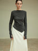 Carla | Asymmetrische Slim-Jersey-Bluse
