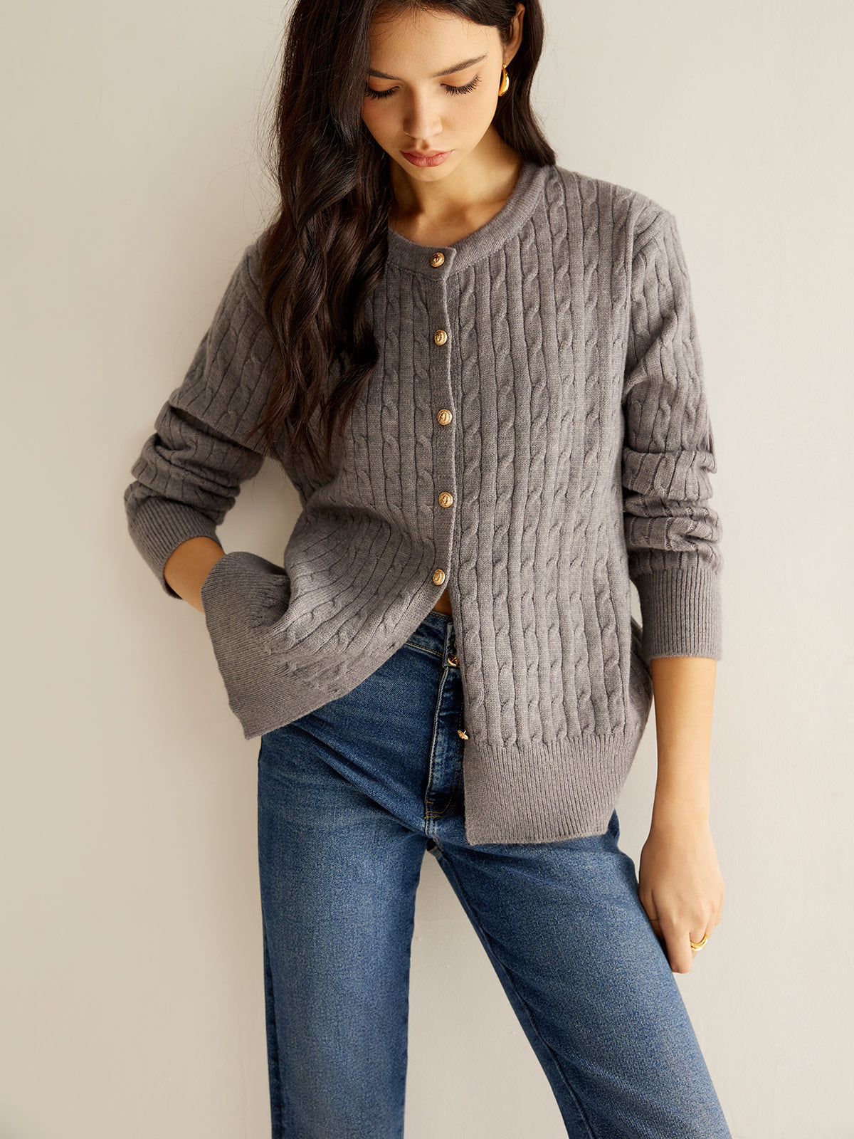 Emilia | Eleganter Button Down Twist Cardigan