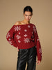 Emilia | Asymmetrisches Stricktop mit Schnee-Flocken-Muster