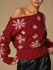 Emilia | Asymmetrisches Stricktop mit Schnee-Flocken-Muster