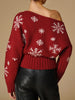 Emilia | Asymmetrisches Stricktop mit Schnee-Flocken-Muster