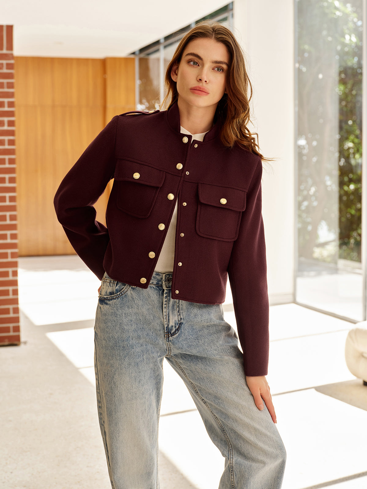 Leon | Elegante Standkragenjacke