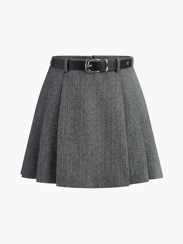 Clara | Chevron-Gürtelrock aus Tweed