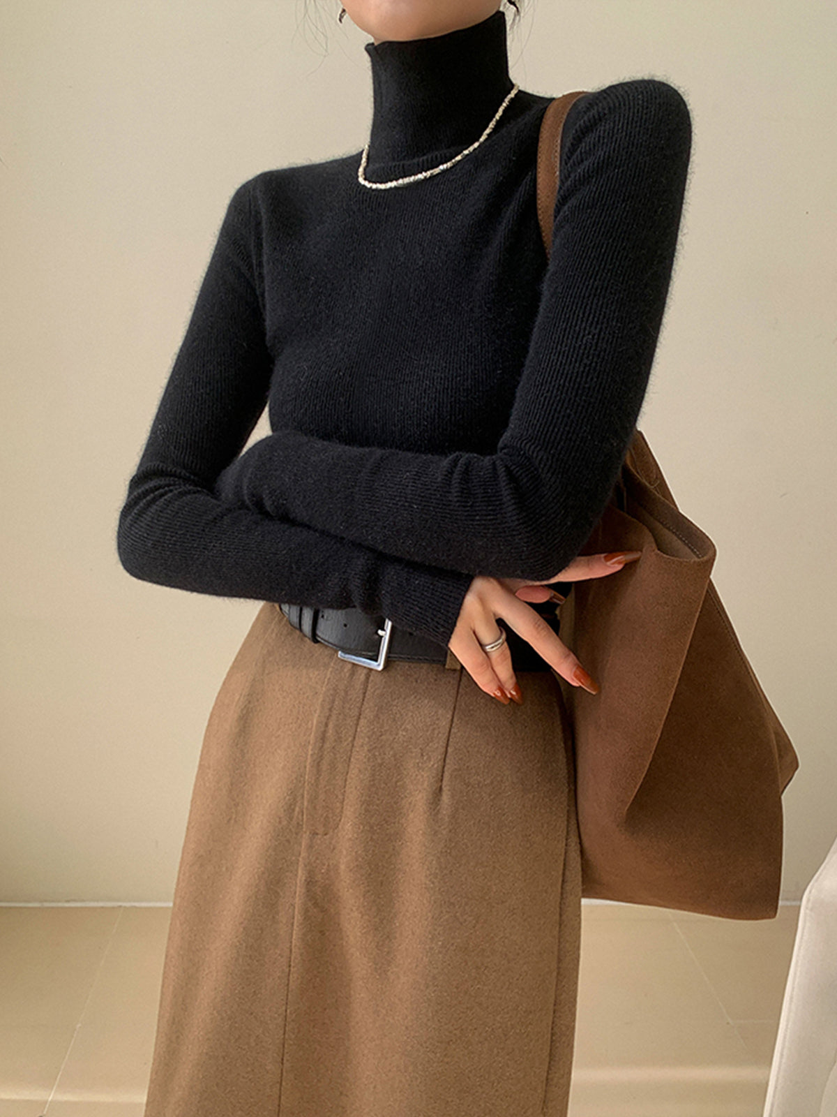 Max | Minimalistischer Turtleneck Skinny Pullover