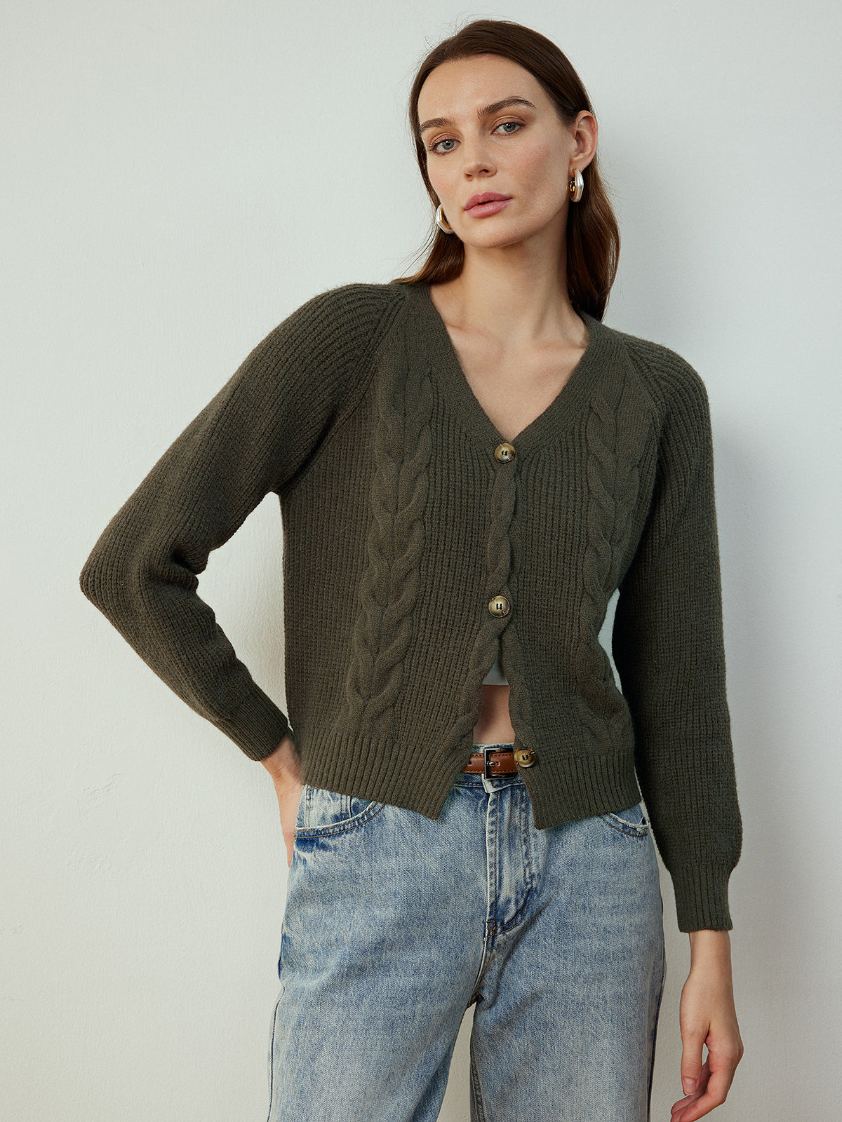 Emma | Retro Knopf-Twist Cardigan