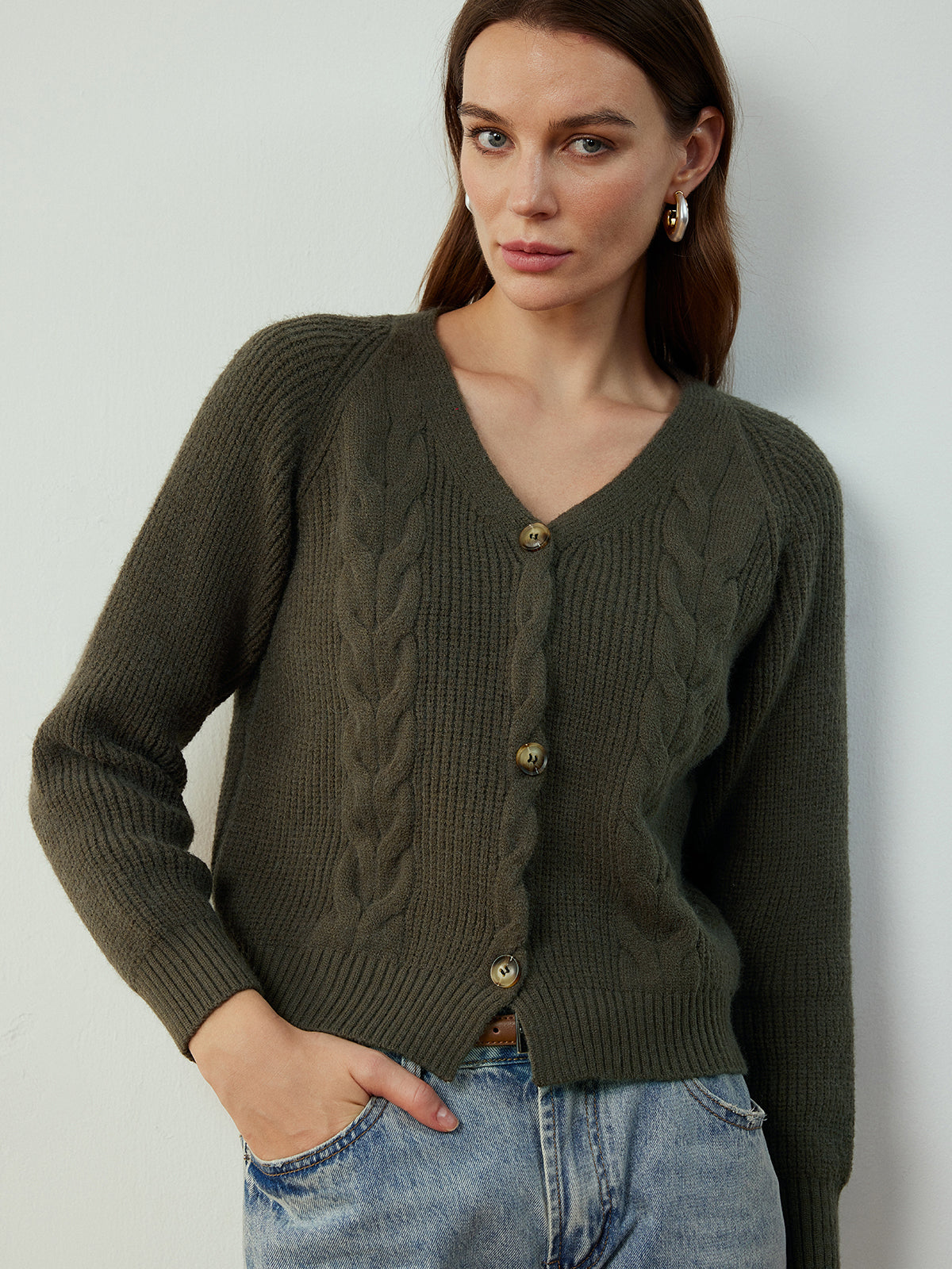 Emma | Retro Knopf-Twist Cardigan