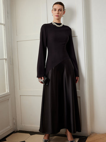 Clara | Asymmetrisches Maxikleid mit Mock Neck