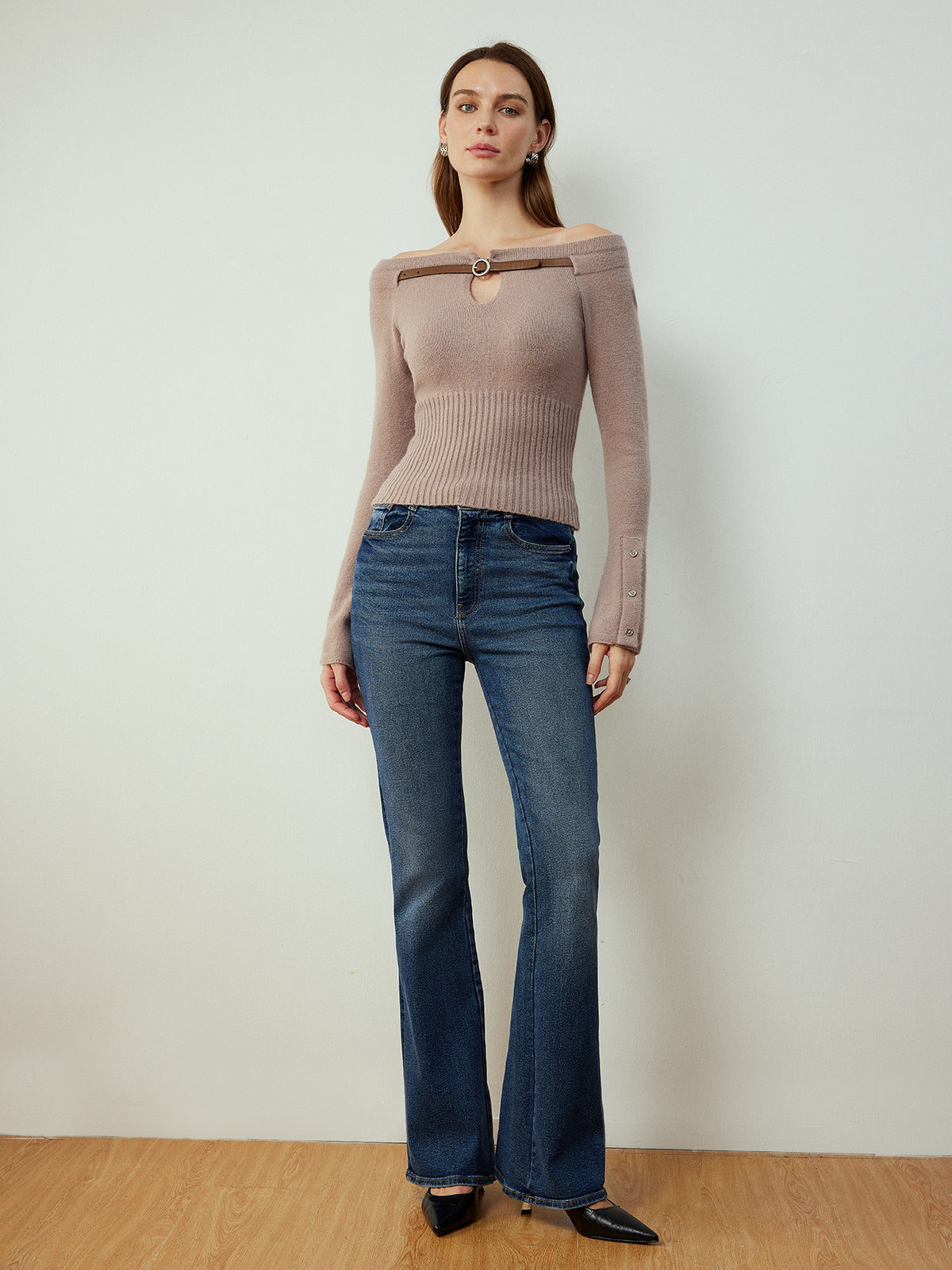 Anna | Abnehmbares Gürtel-Stricktop