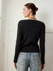 Felix | Asymmetrisches Knopfloch-Strickoberteil mit Ausschnitt