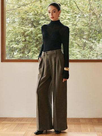 Leonie | Elegante Faltenhose mit weitem Bein