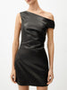 Sophie | Asymmetrisches Kleid mit kalten Schultern aus PU-Leder