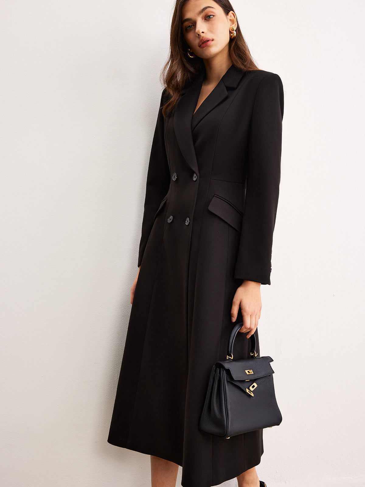 Lena | Eleganter Button Lapel Long Blazer