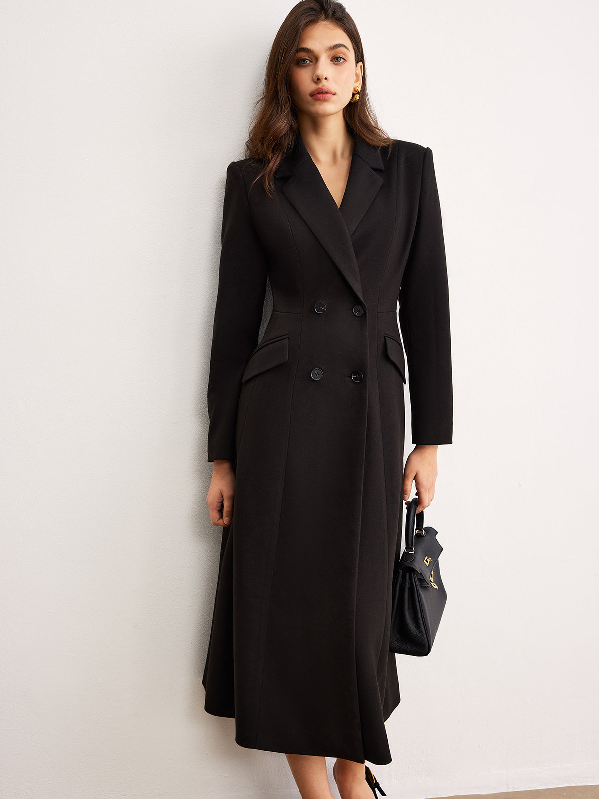 Lena | Eleganter Button Lapel Long Blazer