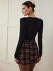 Clara | Eleganter Plaid Tweed Minirock