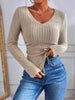 Vicky | V-Ausschnitt Rippstrick Bluse