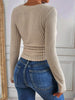 Vicky | V-Ausschnitt Rippstrick Bluse