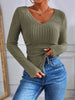Vicky | V-Ausschnitt Rippstrick Bluse