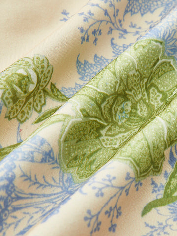 Clara | Romantisches V-Ausschnitt Kleid mit Rüschenprint