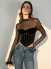 Charlotte | Samt-Tüll-Crop-Bluse