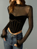 Charlotte | Samt-Tüll-Crop-Bluse