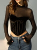 Charlotte | Samt-Tüll-Crop-Bluse