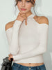 Katherina | Kalt-Schulter Knoten-Jersey-Top
