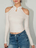 Katherina | Kalt-Schulter Knoten-Jersey-Top