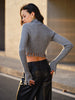 Anna | Stricktop mit Rohsaum und Cut-Outs