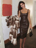 Liane | Verführerisches Kunstleder Kleid