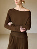 Mia | Eleganter, schmaler Pullover mit asymmetrischem Ausschnitt