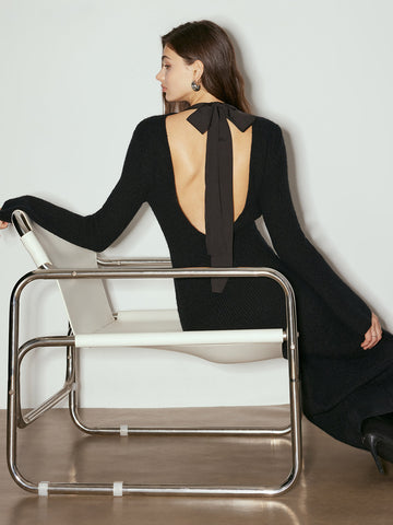 Clara | Elegantes Langarmkleid mit Schleifen-Design