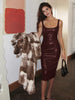 Liane | Verführerisches Kunstleder Kleid