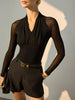 Liane | Faltenbluse mit transparenten Ärmeln