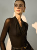 Liane | Faltenbluse mit transparenten Ärmeln