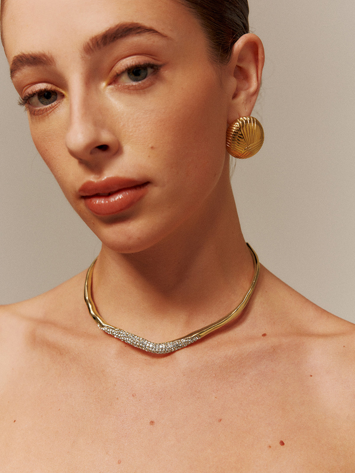 Mia | Irregular Ziron Choker Halskette