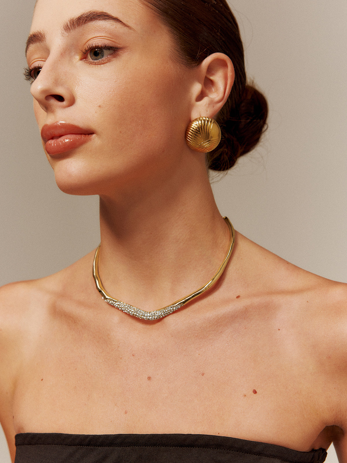 Mia | Irregular Ziron Choker Halskette