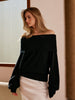 Clara | Hochdehnbarer Off-Shoulder Pullover