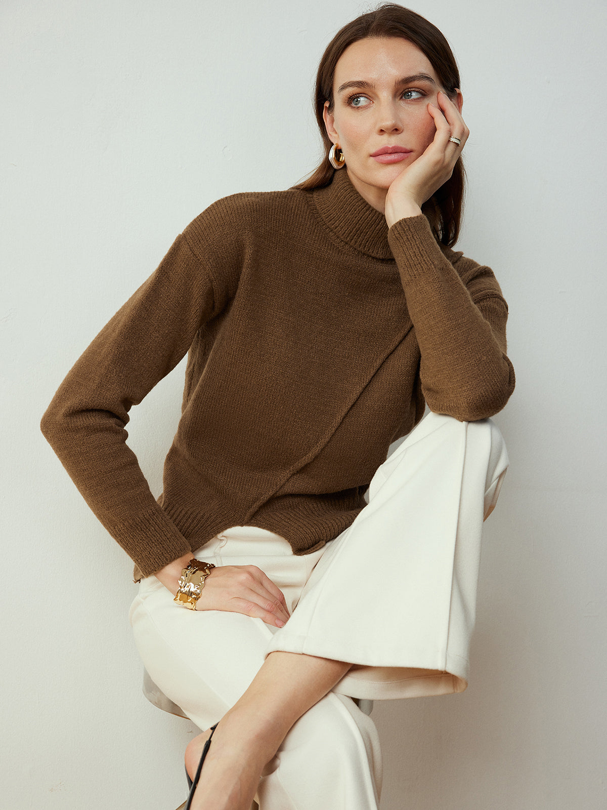 Sofie | Modischer Turtleneck Pullover mit Seitenschlitzen