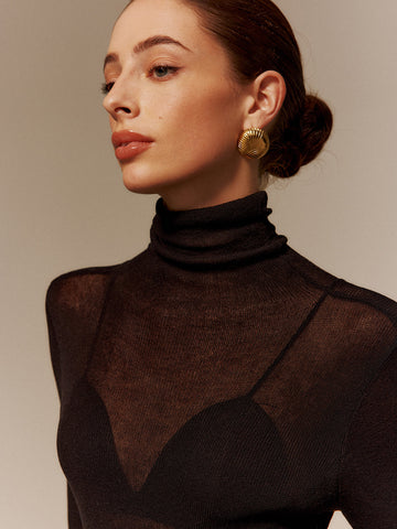 Clara | Eleganter halbtransparenter Wollpullover