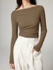 Clara | Elegantes Slim-Jersey-Top mit geradeem Ausschnitt